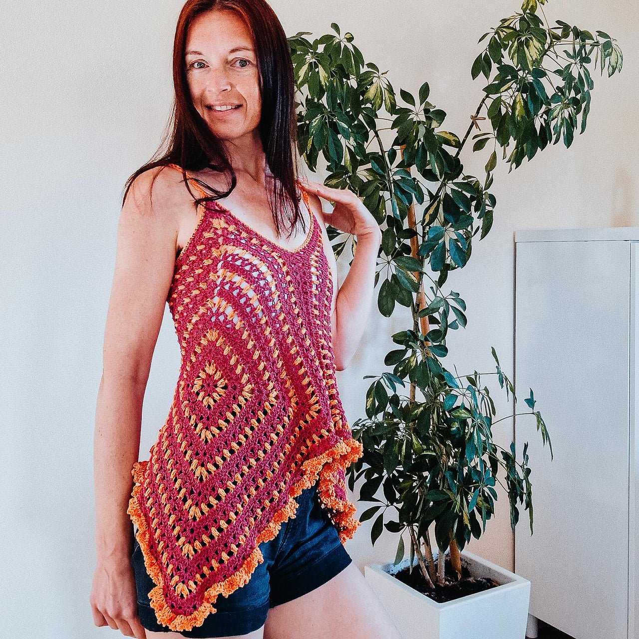 Puff Stitch Granny Square Top