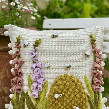 Foxgloves and Bees cushion