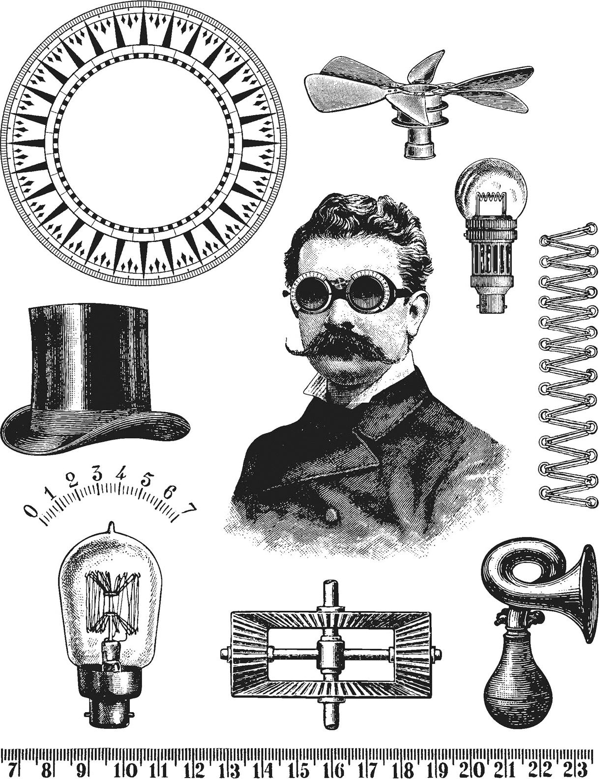 Stampers Anonymous Tim Holtz Cling Stamps 7"X8.5" - The Professor