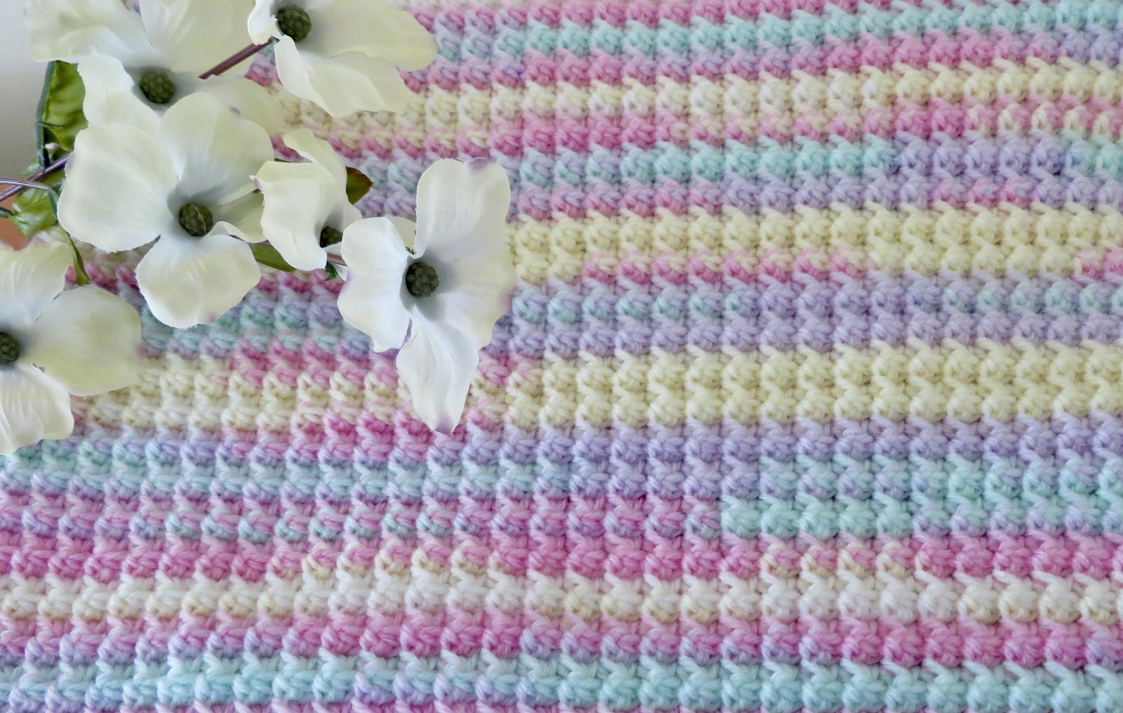 Soft Trinity Stitch Baby Blanket-King Cole DK - Beaches and Cream – Crochet Pattern
