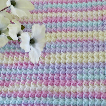 Soft Trinity Stitch Baby Blanket-King Cole DK - Beaches and Cream – Crochet Pattern
