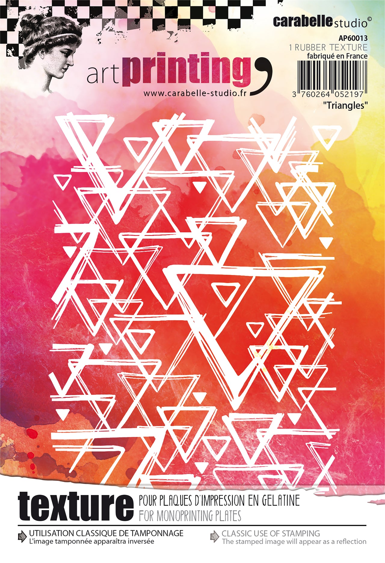 Carabelle Studio Art Printing A6 Rubber Texture Plate - Triangles