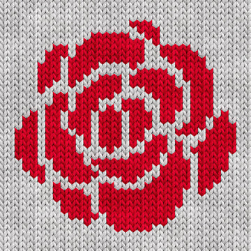Red Rose Flower Knitting Chart