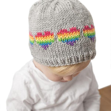 Rainbow Heart Hat