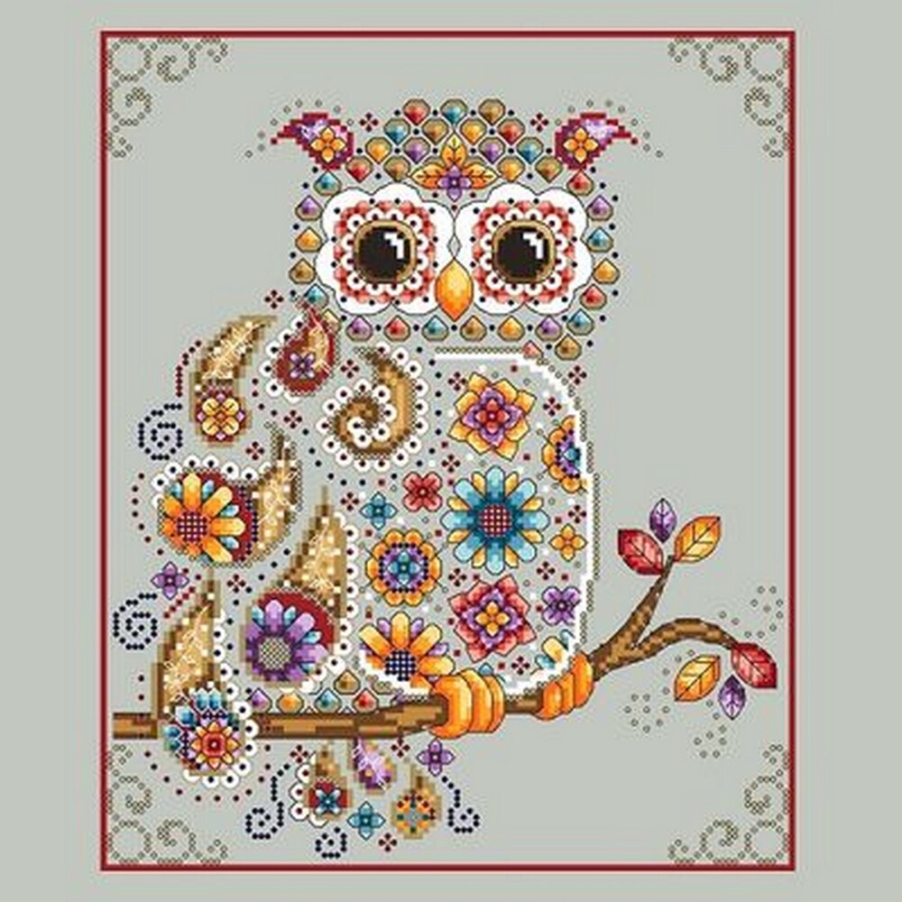 Shannon Christine Paisley Owl Cross Stitch Pattern - 2007638 -  Leaflet
