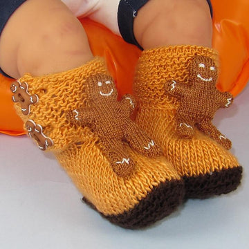 Baby Gingerbread Man Booties