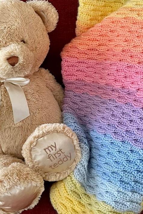 Rainbow Waves Baby Blanket Crochet Pattern – Mandala Baby Acre Woods