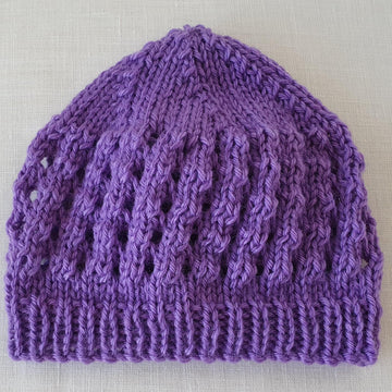Lizzy - Prem and newborn slanting eyelet beanie