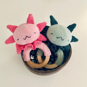 Crochet Axolotl Rattle