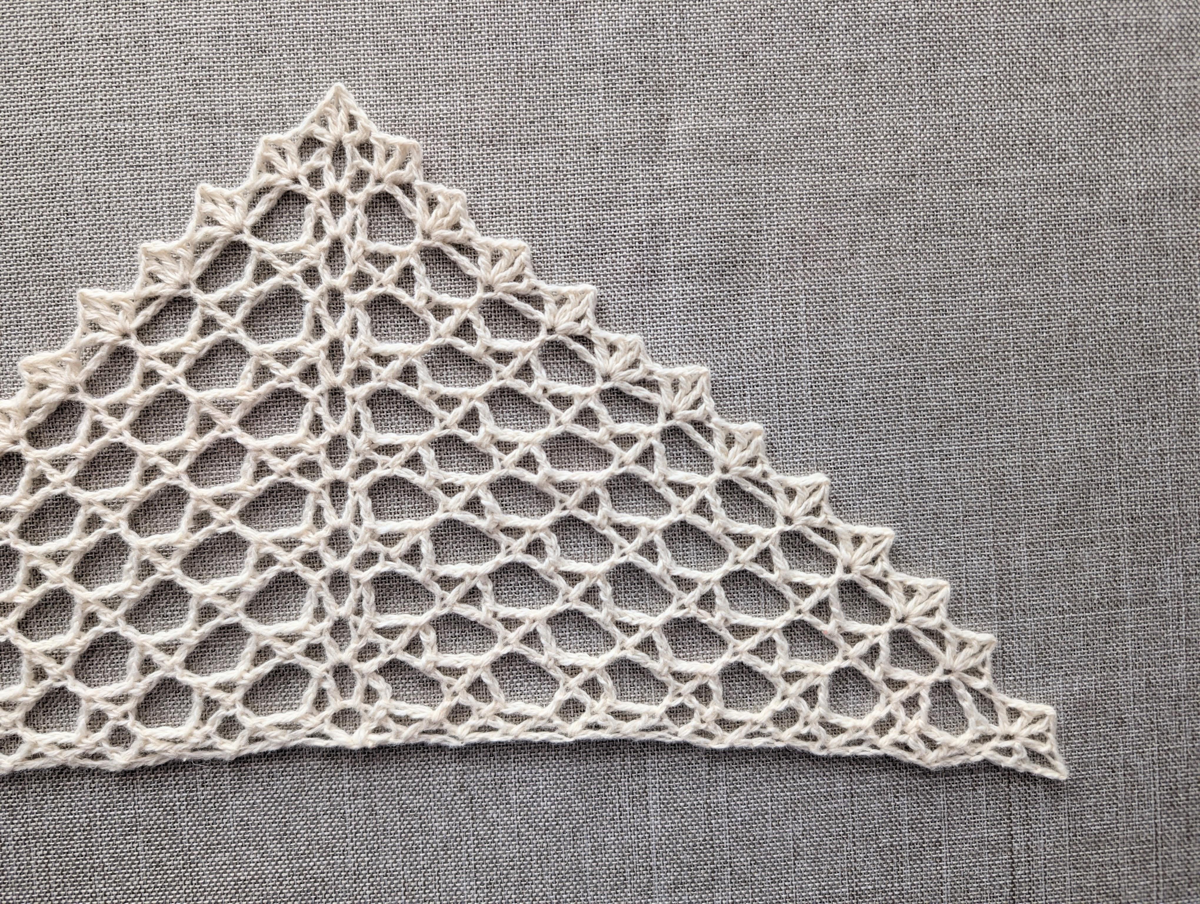 Lace Mesh Crochet Triangle Neck Scarf #116