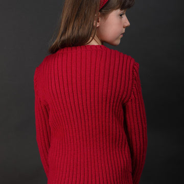 Charmeine - Cable Jumper for Girls Sizes 116, 122, 128, 134, 140 (EU) resp. 6, 7, 8, 9, 10 (US)