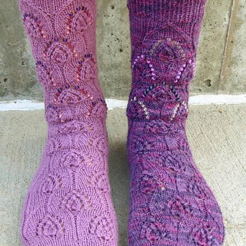 Beaded Peacock Socks