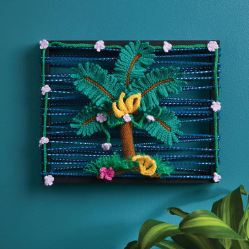 Crochet Palm Tree Wall Art Pattern | Tropical Botanical Decor