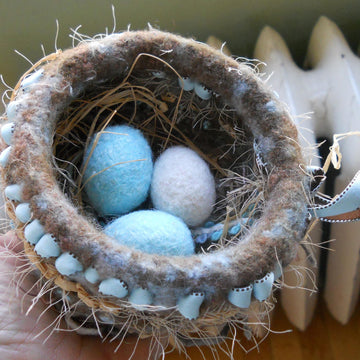 Felted Woolly Nest & Eggs