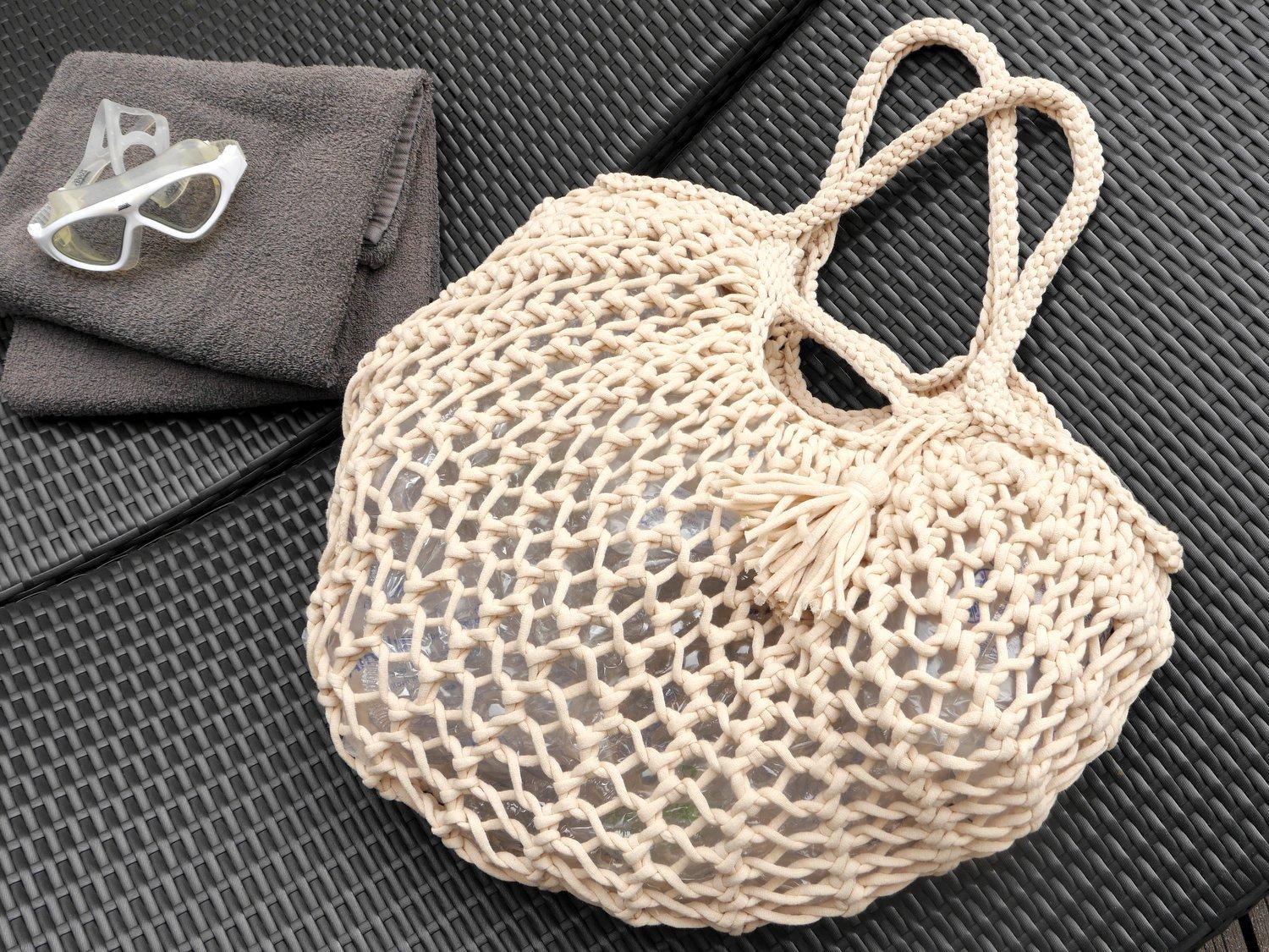 Knitting Pattern – Shopper- Shopping Bag – Beach Bag BIG NETTY – No.218E