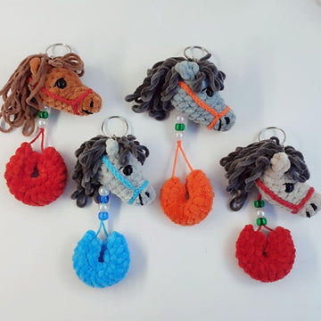 Mini horse with a horseshoe Keychain