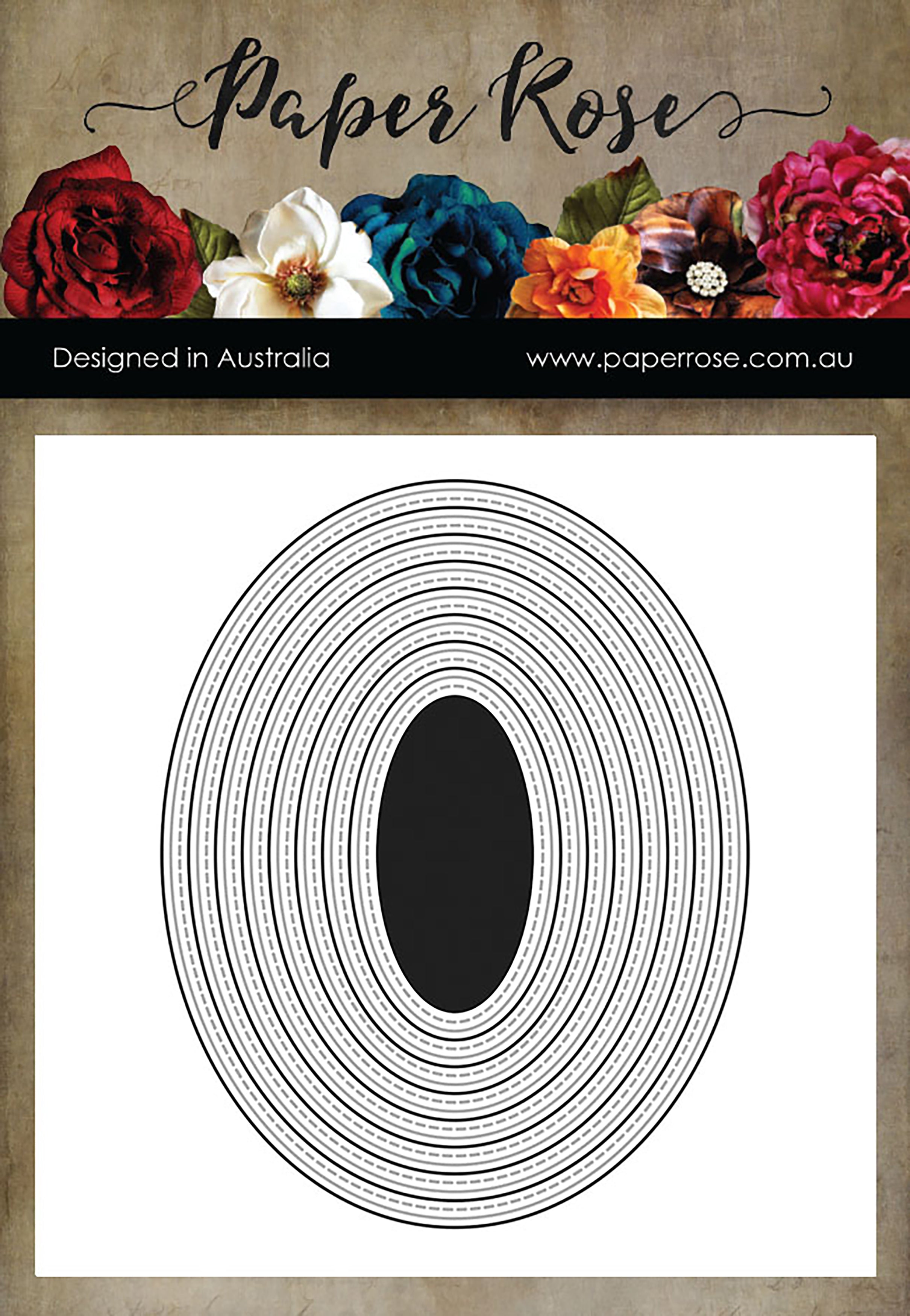 Paper Rose Dies - Stitched Ovals