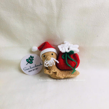 Santa Snail- crochet pattern- PDF file- English