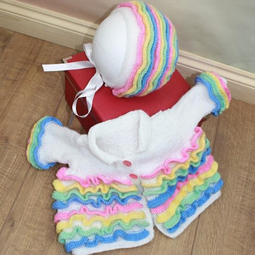 Knitting Pattern baby jacket & hat UK & USA Terms #42