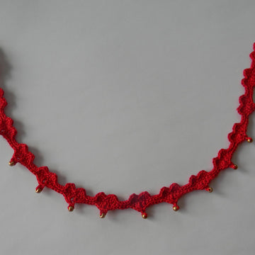 Crochet beaded necklace "Valentine"