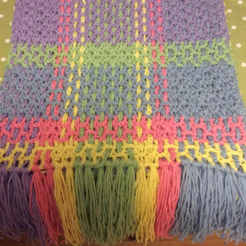 Woven crochet throw