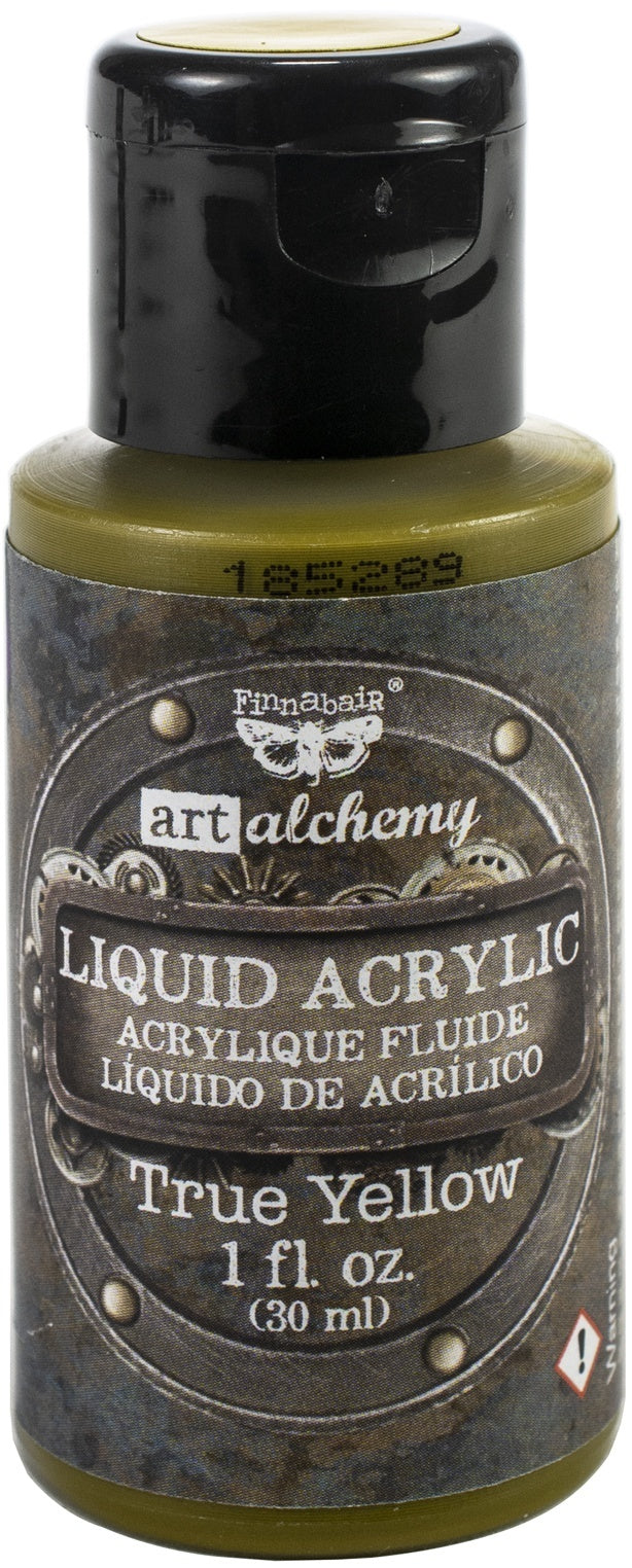 Prima Marketing Finnabair Art Alchemy Liquid Acrylic Paint 1 Fluid Ounce - True Yellow