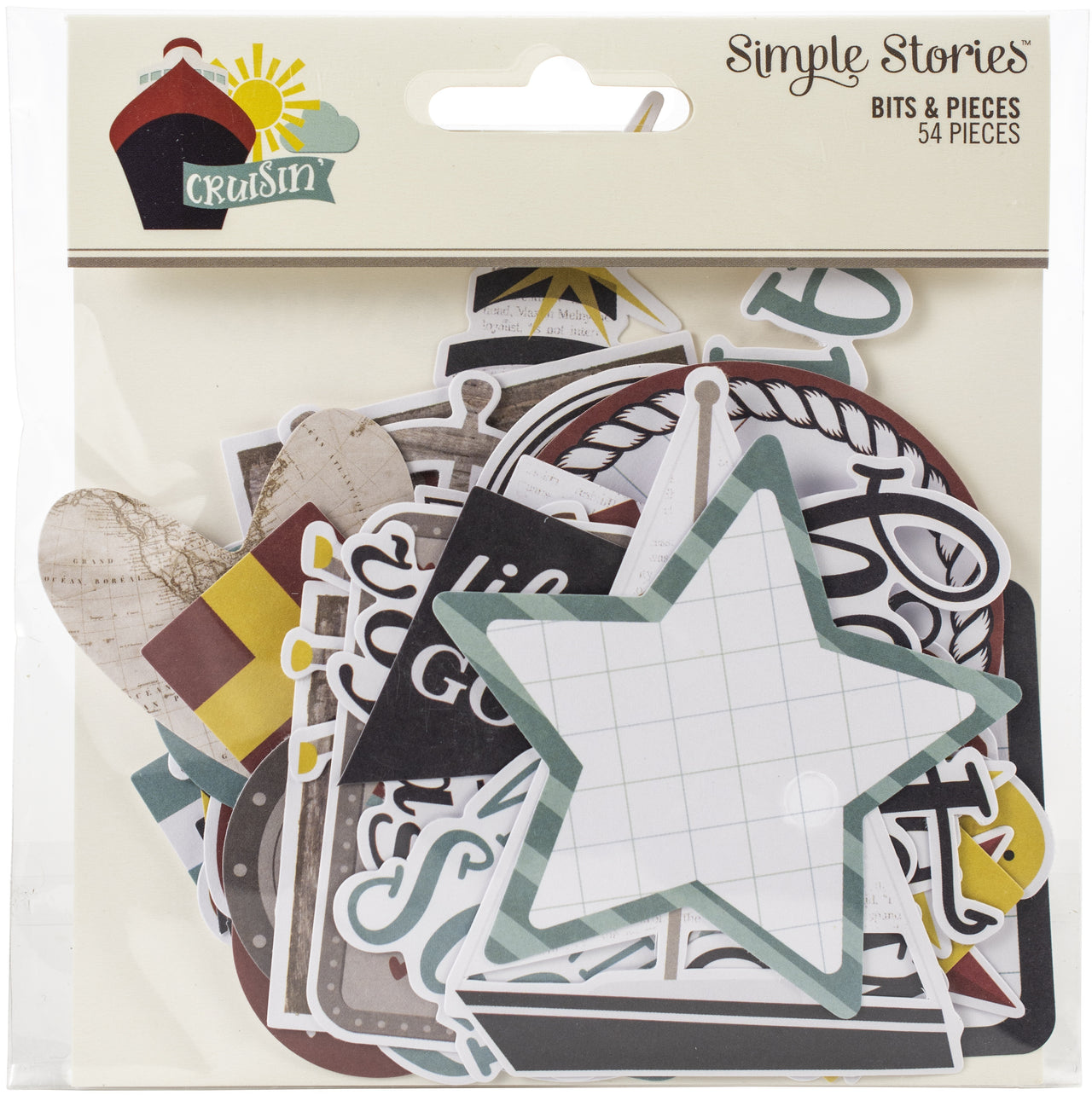 Simple Stories Cruisin' Bits & Pieces Die-Cuts 54/Pkg - 564524