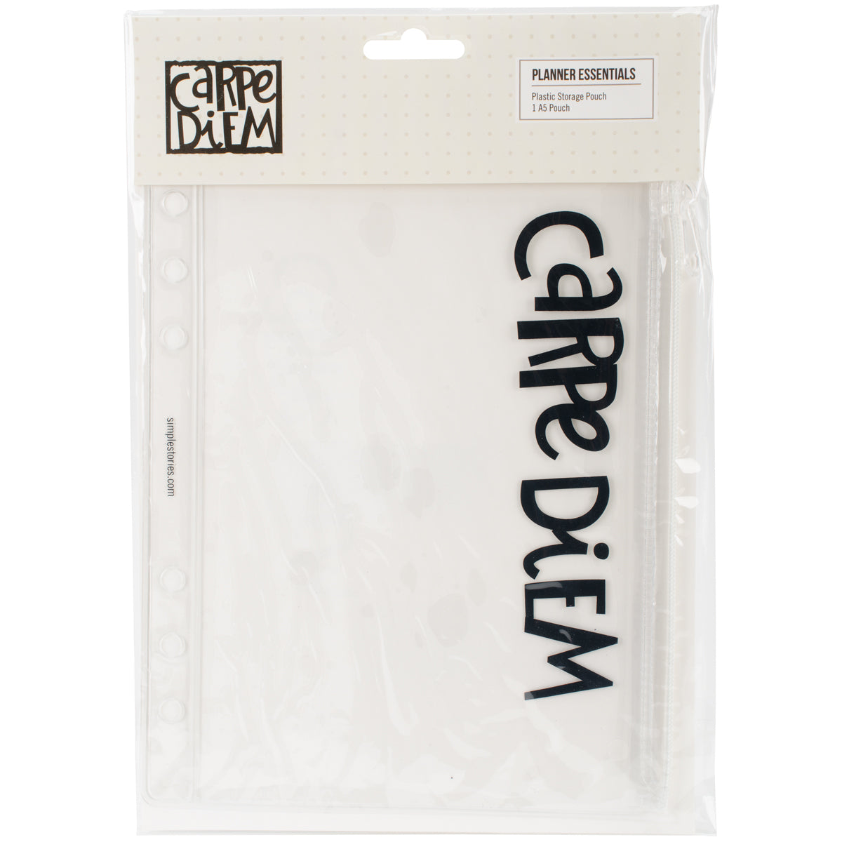 Carpe Diem Planner Essentials Zippered Plastic A5 Storage Pouch - 374948