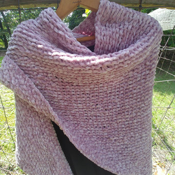 Easy Beginner Knit Shawl - Soft as Velvet
