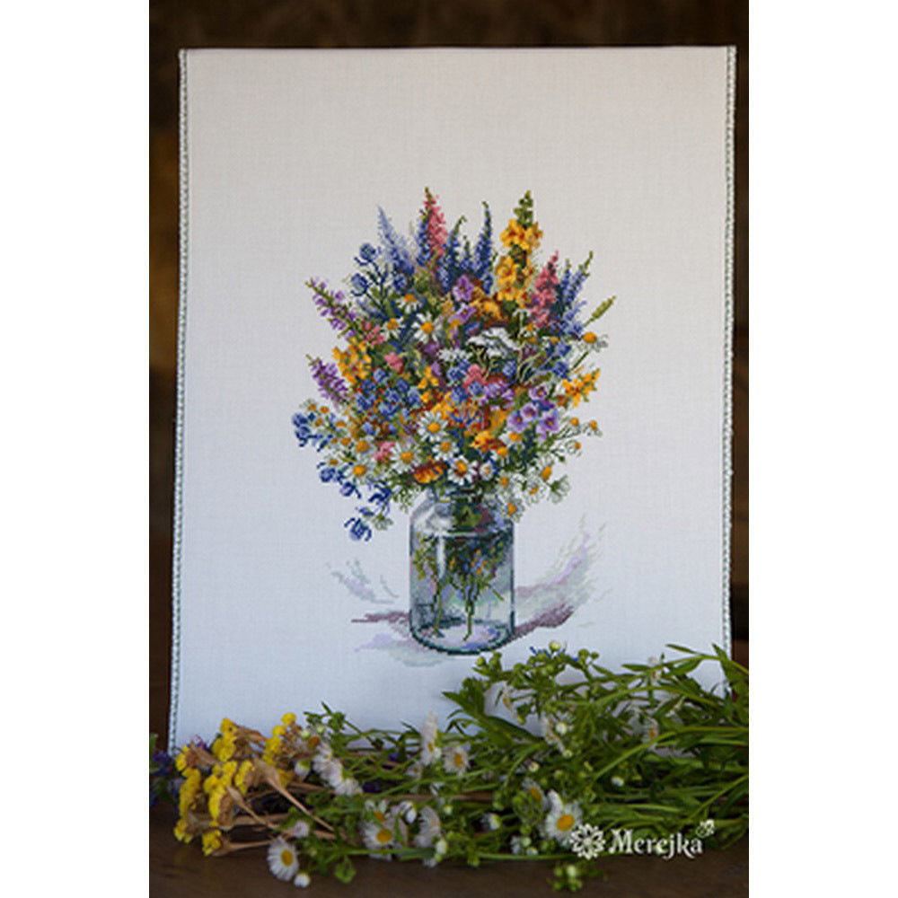 Merejka The Thistle Bouquet Cross Stitch Kit - 28cm x 20cm