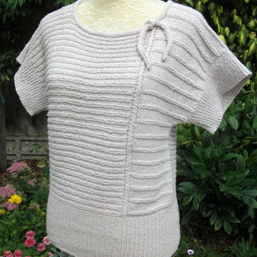 Textured Top with Tie Neck