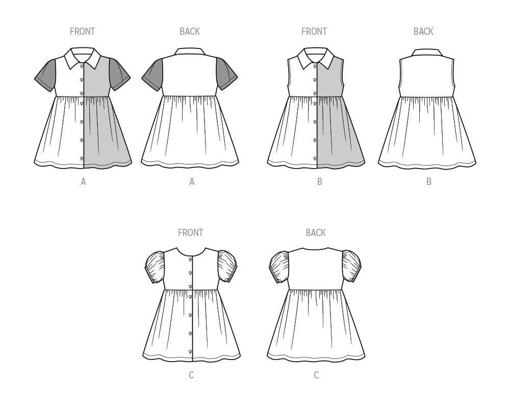 Simplicity Toddlers' Dress with Sleeve Variations S9760 - Sewing Pattern