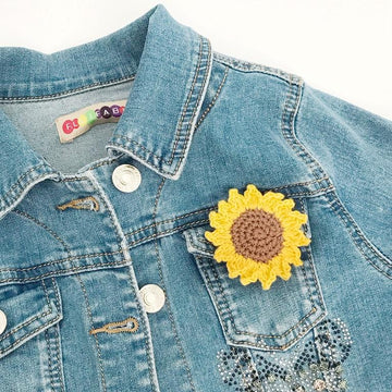 Sunflower crochet pattern keyring Amigurumi flower keychain Bag charm Crochet car mirror hanging