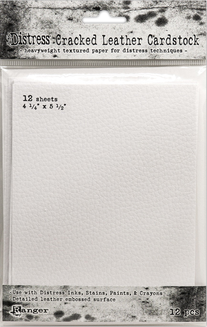 Ranger Tim Holtz Distress Cracked Leather Cardstock 12/Pkg - 4.25"X5.5"