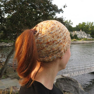 Easy Sock Yarn Ponytail Hat