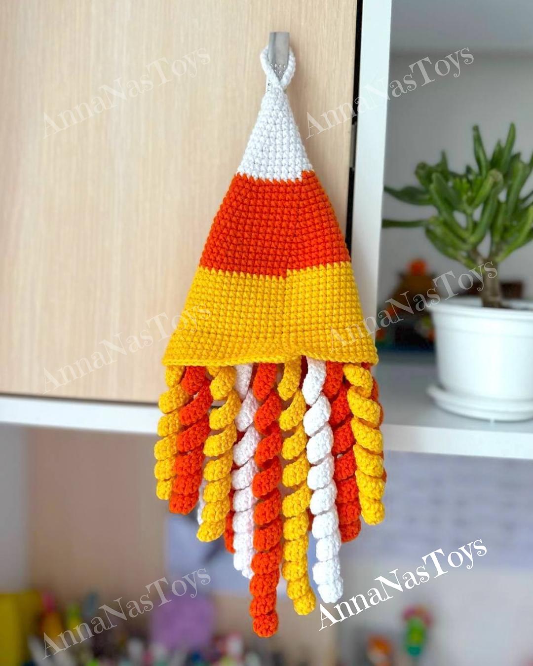 Halloween Candy Corn Hanging Gnome