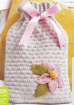Texture and Flower Hot Water Bottle Cover