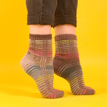 "Sunset Socks" - Free Socks Knitting Pattern in Paintbox Yarns Socks