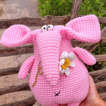 Pink elephant amigurumi easy crochet pattern P1