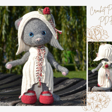 Doll Clothes Сrochet pattern: Outfit Rose for Little animal.