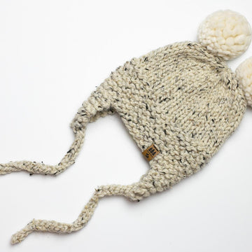 Ear Flaps Double Pompom Toque Kids Ear Flaps Hat