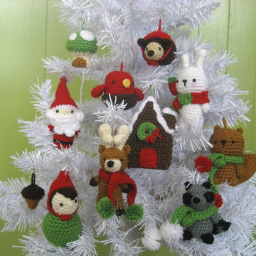 Woodland Christmas Ornament Crochet Pattern Set