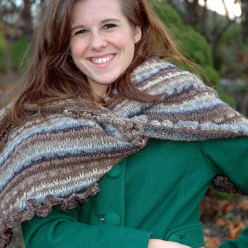 Slipped Stitch Ruffled Shawl, Casablanca Version