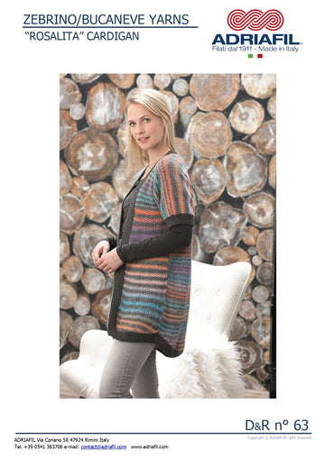Rosalita Cardigan in Adriafil Zebrito & Bucaneve - Downloadable PDF