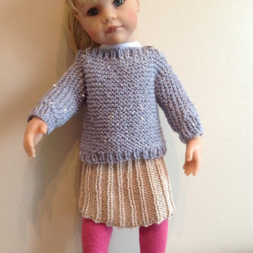 Easy Knit jumper and skirt. 18" doll