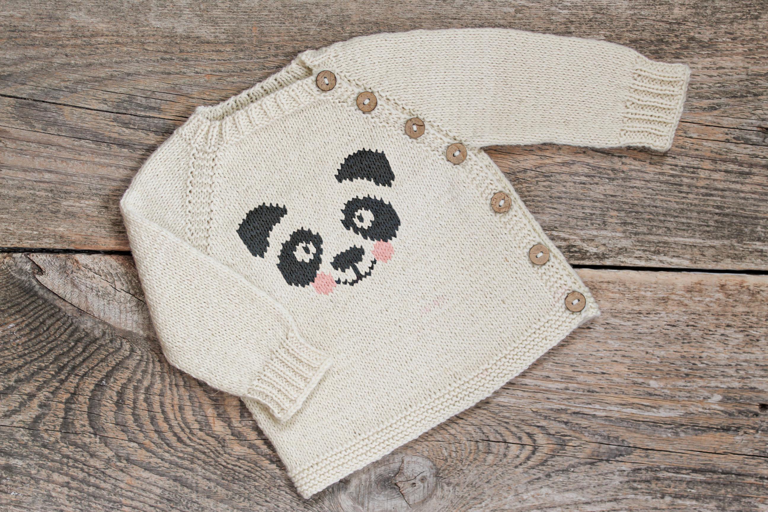 Cute Panda Face Knitting Chart