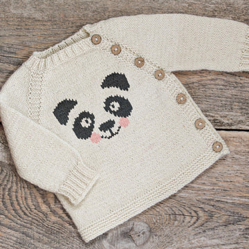 Cute Panda Face Knitting Chart