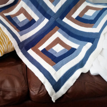 Tunisian Log Cabin Blanket