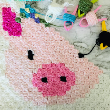 Sadie the Pig C2C Graphgan Blanket Square