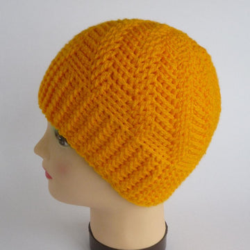 Crochet Unisex Spiral Cabled Beanie Hat